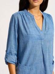 Seafolly Basics Boyfriend Beach Blue Shirt - Image 4 of 4
