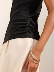 Friends Like These Black V-Neck Lace Trim Top - Image 4 of 5