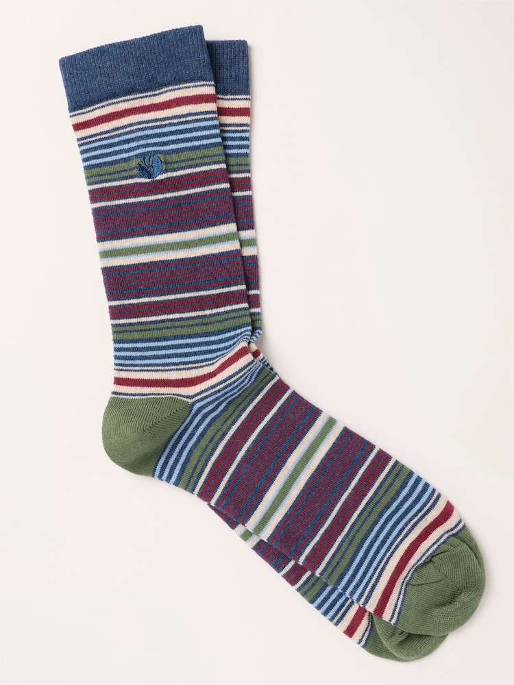 FatFace Navy Striped Socks - Image 1 of 2