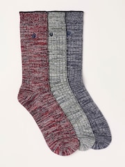 FatFace Navy 3 Pairs of Boot Socks - Image 1 of 3