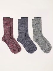 FatFace Navy 3 Pairs of Boot Socks - Image 2 of 3
