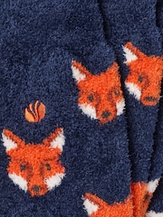FatFace Navy Fluffy Fox Socks - Image 2 of 2