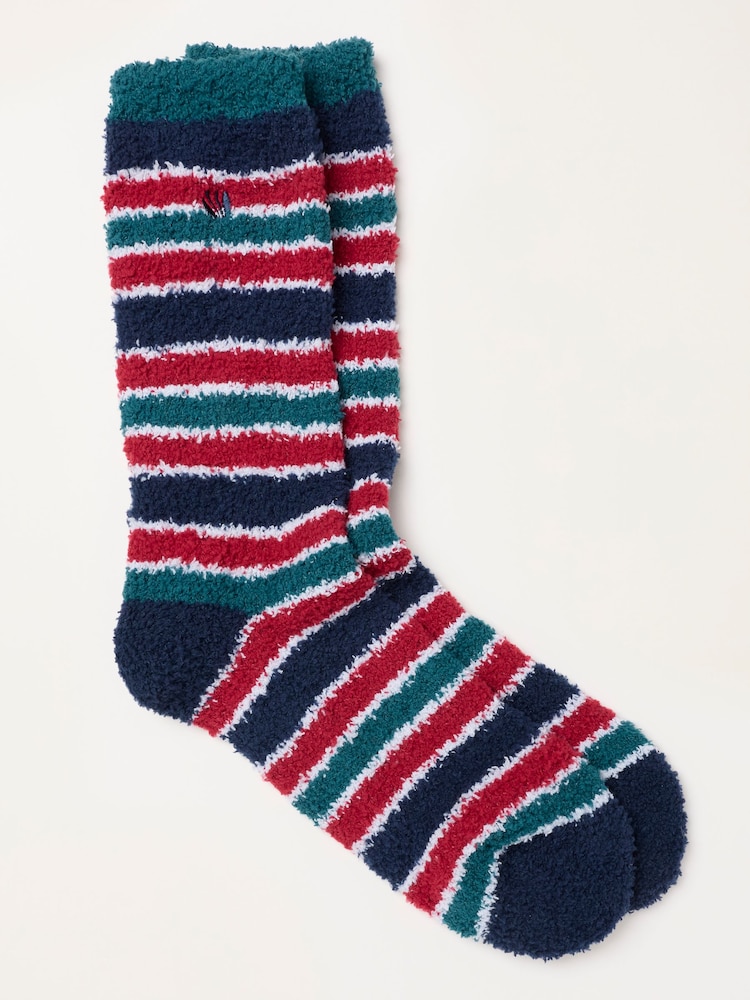 FatFace Navy Cosy Striped Socks - Image 1 of 2
