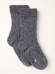 FatFace Grey Cable Slipper Socks - Image 1 of 2