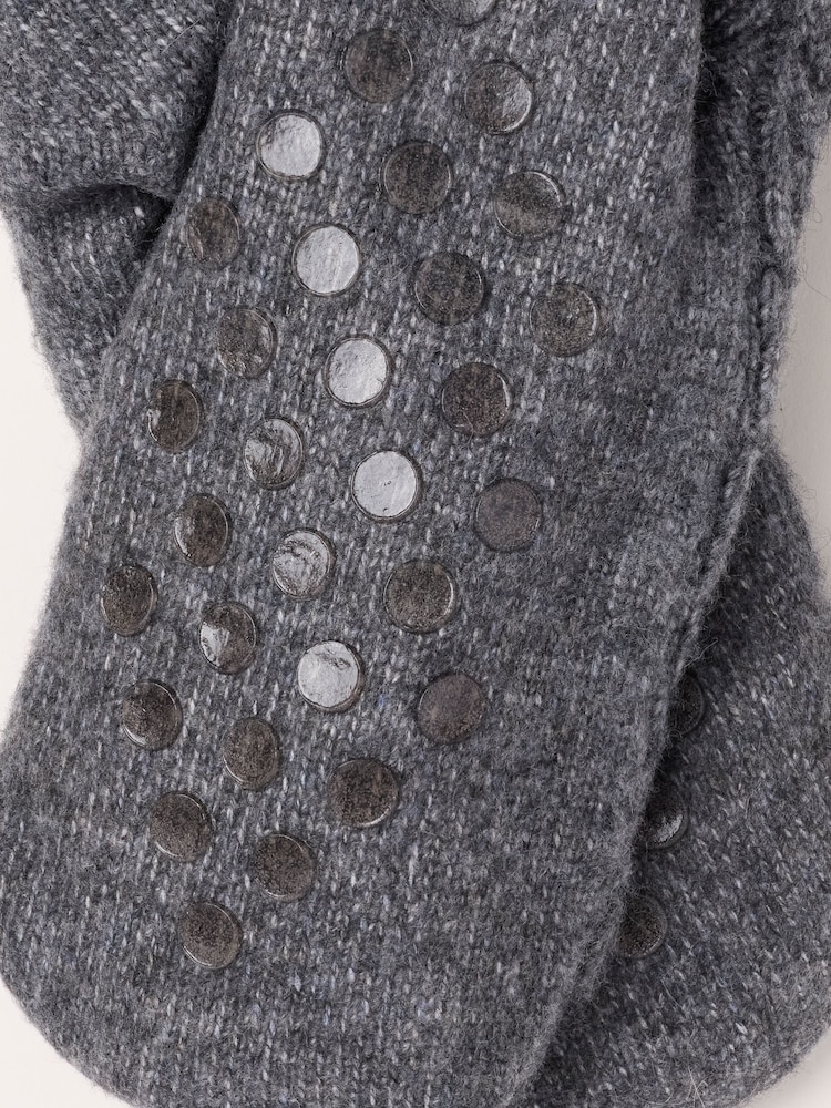 FatFace Grey Cable Slipper Socks - Image 2 of 2