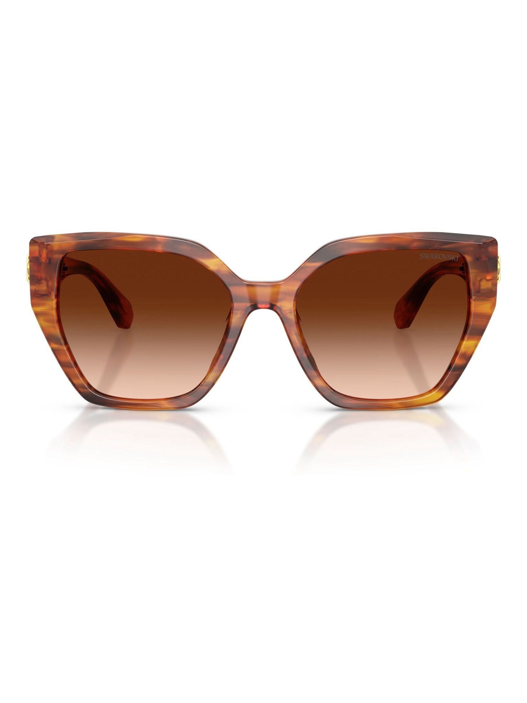 Swarovski Women's Brown 0Sk6044u Irregular Pink Sunglasses - Image 1