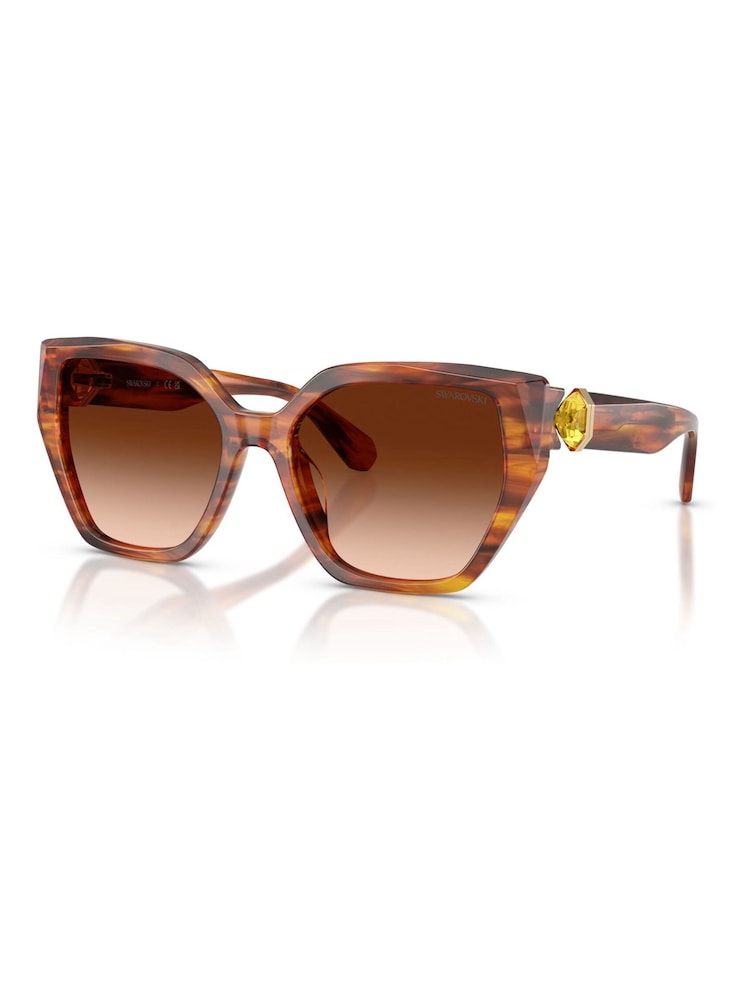 Swarovski Brown 0SK6044U Irregular Brown Sunglasses - Image 2 of 5