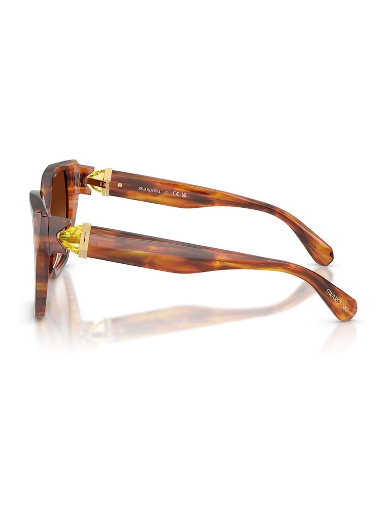 Swarovski Brown 0SK6044U Irregular Brown Sunglasses - Image 5 of 5
