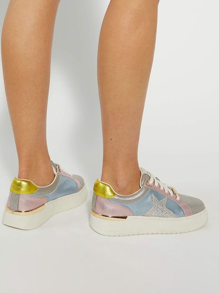 Dune London Emeelia Star Detail Lace Up Trainer - Imagen 1 de 6