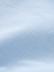 Chambray Blue Waisted Mini Dress with Linen - Image 7 of 9