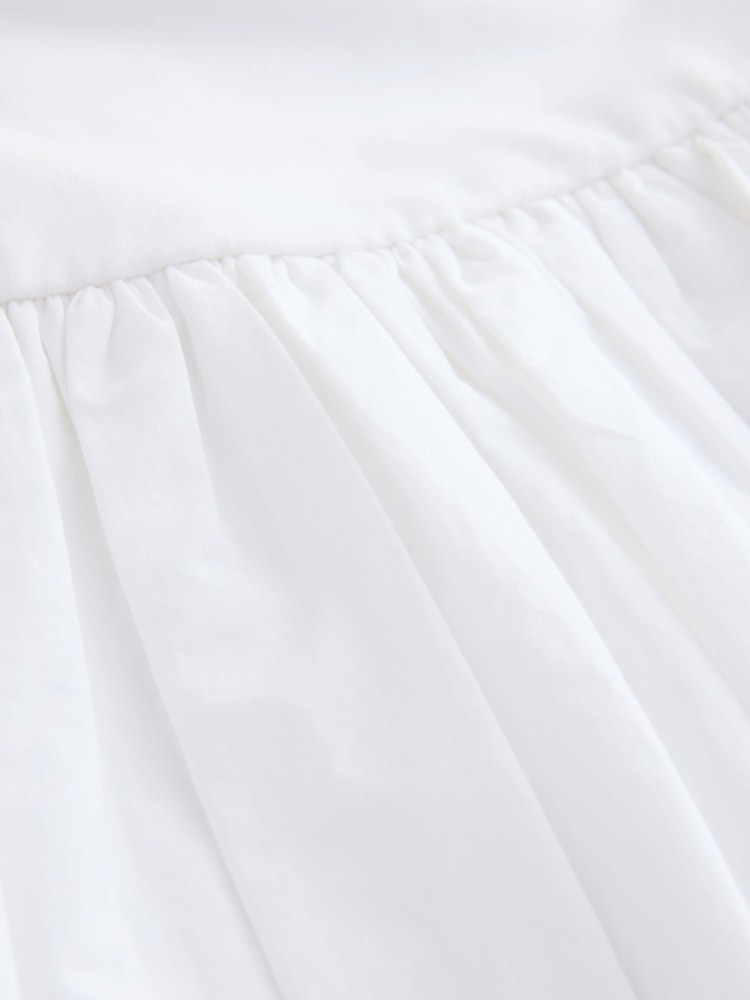 לבן - Strappy Bubble Hem Mini Dress - תמונה 6 מתוך 6