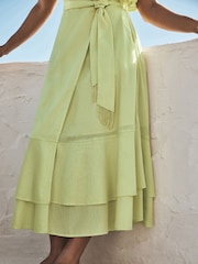 Lime Green Frill One Shoulder Dress - Image 5 of 8