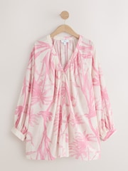 Crema/floral rosa - Voluminous Beach Shirt - Imagen 7 de 9