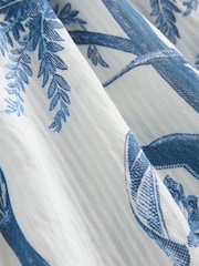 Crème/Bleu à petits motifs fleuris - Robe maxi à manches bouffantes - Image 7 de 7