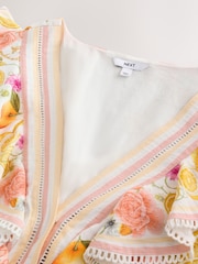 Emily Carter Floral Ruffle Neckline Puff Sleeve Playsuit - Image 9 of 11