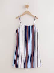 Chocolate Brown Blue Stripe Longline Cami Top - Image 7 of 9