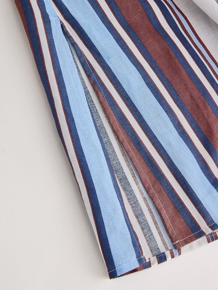 Chocolate Brown Blue Stripe Longline Cami Top - Image 9 of 9 Chocolate Brown Blue Stripe Longline Cami Top - Image 9 of 9