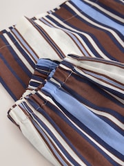 Chocolate Brown/Blue Stripe Wide Leg Trousers - Image 9 of 9