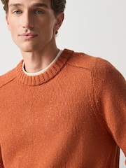 Orange Knitted Crew Neck Jumper - Image 1 of 4