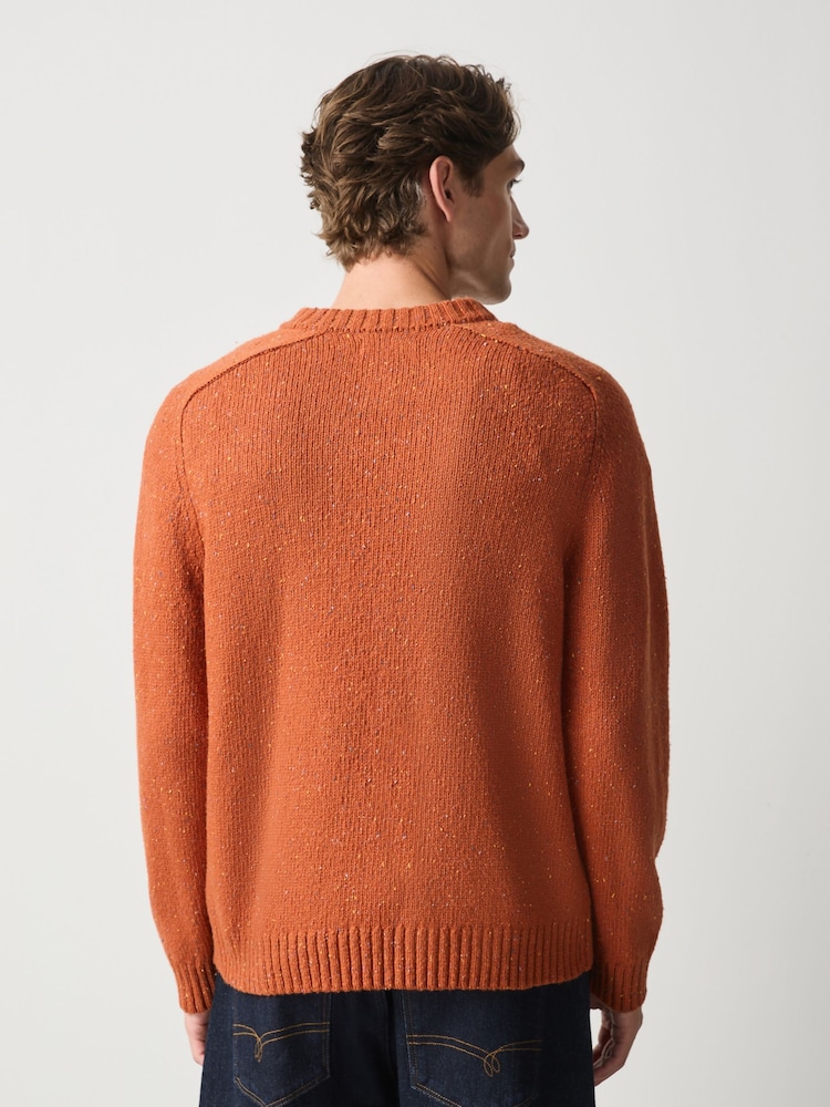 Orange Knitted Crew Neck Jumper - Image 2 of 4