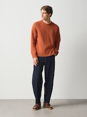 Orange Knitted Crew Neck Jumper - Image 3 of 4