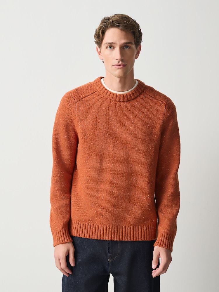 Orange Knitted Crew Neck Jumper - Image 4 of 4