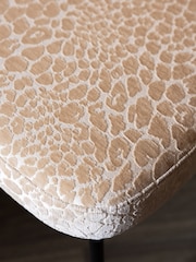 Rockett St George Set of 2 Leopard Luxe Cut Velvet Antique Sand Perfect Dining Chairs - Image 4 of 8