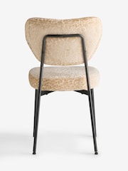 Rockett St George Set of 2 Leopard Luxe Cut Velvet Antique Sand Perfect Dining Chairs - Image 8 of 8
