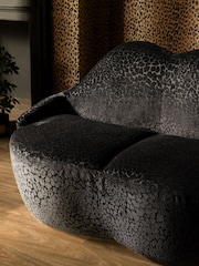 Rockett St George Leopard Luxe Black Luscious Lips Small 2 Seater Sofa - Image 2 of 8