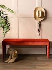 Rockett St George Luxe Needlecord Velvet Burnt Sienna Orange Starlet Bench - Image 1 of 12