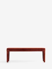 Rockett St George Luxe Needlecord Velvet Burnt Sienna Orange Starlet Bench - Image 11 of 12