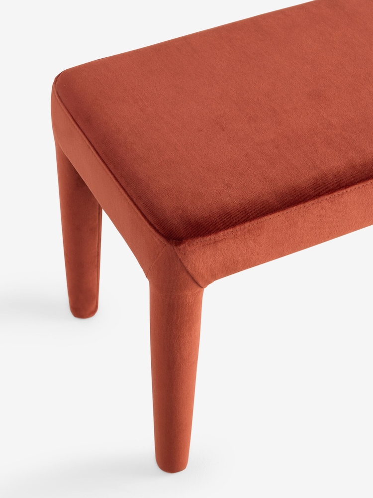 Rockett St George Luxe Needlecord Velvet Burnt Sienna Orange Starlet Bench - Image 12 of 12 Rockett St George Luxe Needlecord Velvet Burnt Sienna Orange Starlet Bench - Image 12 of 12