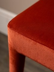 Rockett St George Luxe Needlecord Velvet Burnt Sienna Orange Starlet Bench - Image 3 of 12