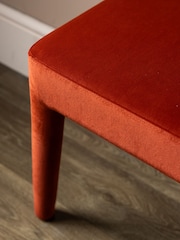 Rockett St George Luxe Needlecord Velvet Burnt Sienna Orange Starlet Bench - Image 5 of 12