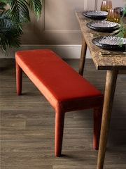Rockett St George Luxe Needlecord Velvet Burnt Sienna Orange Starlet Bench - Image 6 of 12