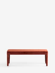 Rockett St George Luxe Needlecord Velvet Burnt Sienna Orange Starlet Bench - Image 9 of 12