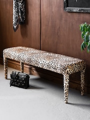Rockett St George Leopard Love Velvet Starlet Bench - Image 1 of 9
