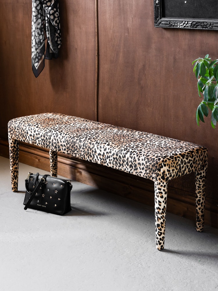 Rockett St George Leopard Love Velvet Starlet Bench - Image 1 of 9 Rockett St George Leopard Love Velvet Starlet Bench - Image 1 of 9