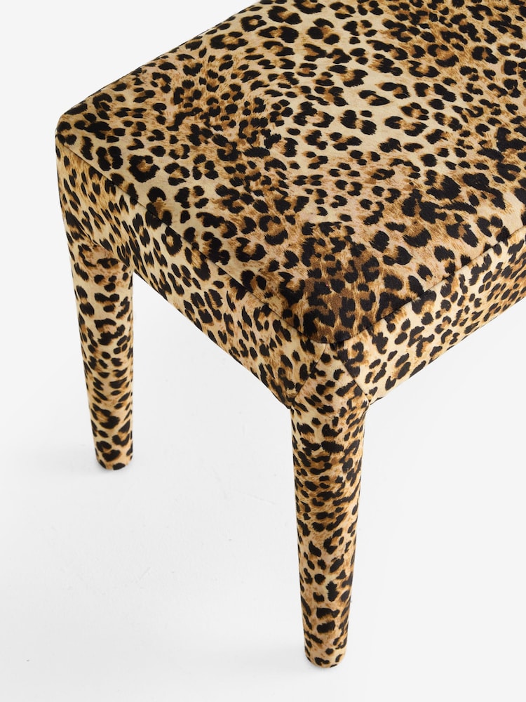 Rockett St George Leopard Love Velvet Starlet Bench - Image 9 of 9 Rockett St George Leopard Love Velvet Starlet Bench - Image 9 of 9