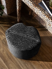 Rockett St George Leopard Luxe Black Lips Stool - Image 2 of 5