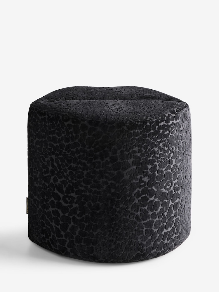 Rockett St George Leopard Luxe Black Lips Stool - Image 5 of 5 Rockett St George Leopard Luxe Black Lips Stool - Image 5 of 5