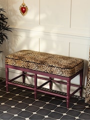 Rockett St George Leopard Love Velvet Rebel Spindle Bench - Image 1 of 8
