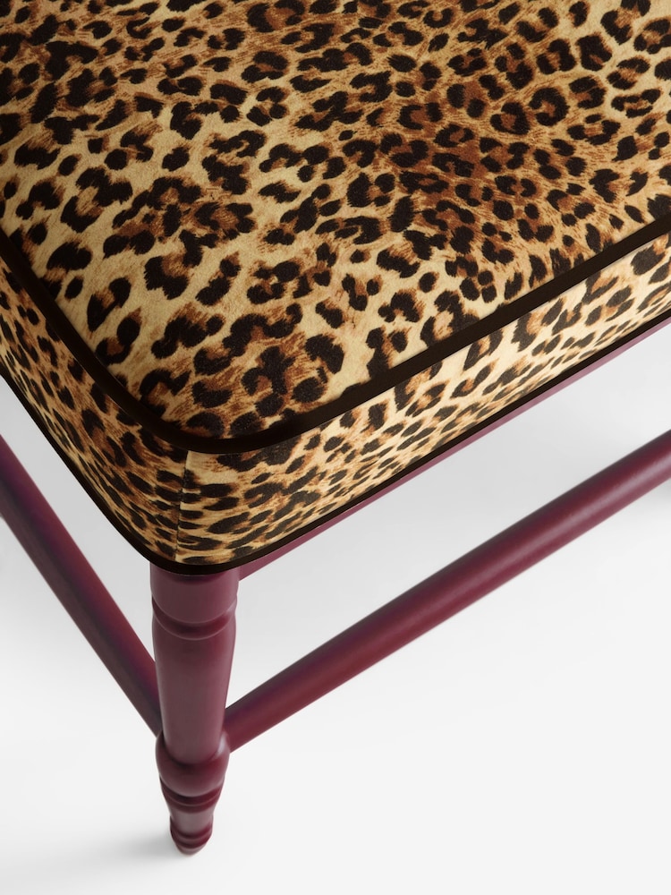 Rockett St George Leopard Love Velvet Rebel Spindle Bench - Image 8 of 8