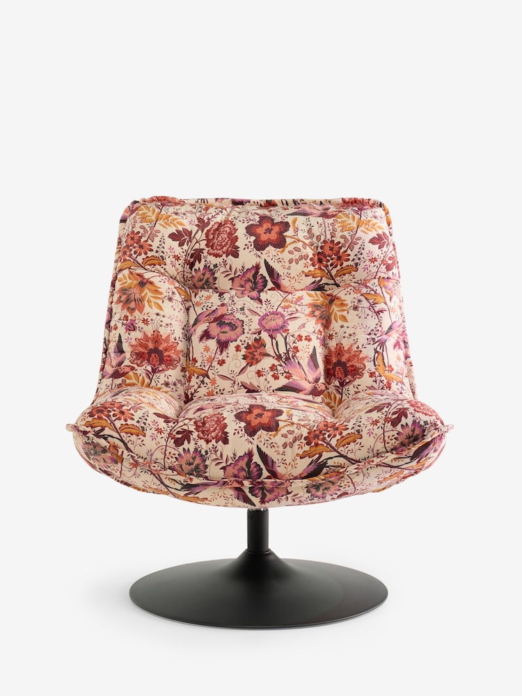 Rockett St George Charleston Garden Velvet Lounge Lover Swivel Accent Chair - Image 2 of 10 Rockett St George Charleston Garden Velvet Lounge Lover Swivel Accent Chair - Image 2 of 10