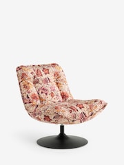 Rockett St George Charleston Garden Velvet Lounge Lover Swivel Accent Chair - Image 7 of 10