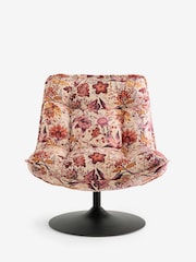 Rockett St George Charleston Garden Velvet Lounge Lover Swivel Accent Chair - Image 8 of 10
