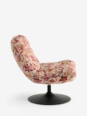 Rockett St George Charleston Garden Velvet Lounge Lover Swivel Accent Chair - Image 9 of 10