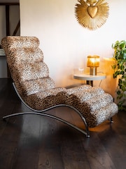 Rockett St George Leopard Love Velvet Lounge Chair - Image 1 of 8