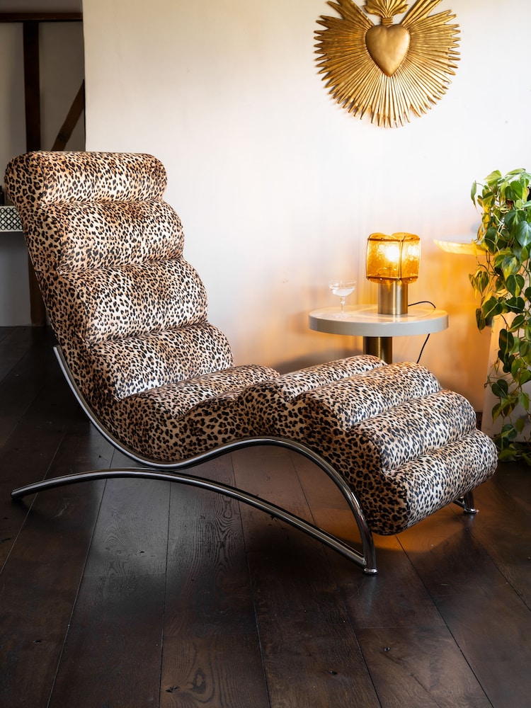 Rockett St George Leopard Love Velvet Lounge Chair - Image 1 of 8