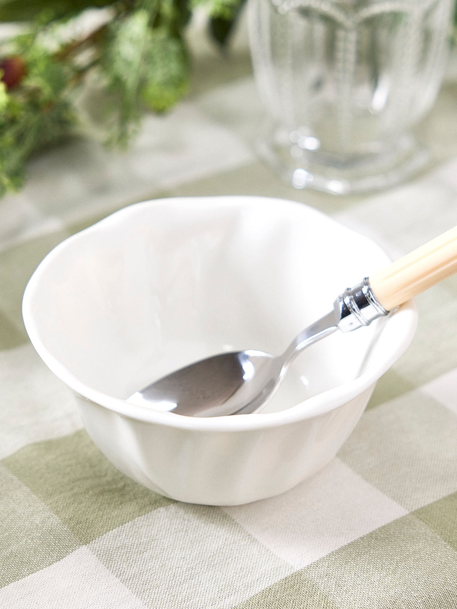 Dibor Unisex White Set Of 4 Rippled Stoneware Bowls - Image 1